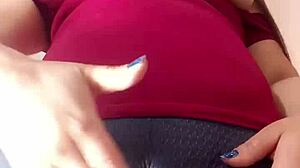 Blonde Pretty Latina Colombian Madrastra With Giant Cameltoe Masturbates For Her Hijastro In Marked Leggings