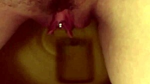 my pretty pierced pussy peeing in bathroom