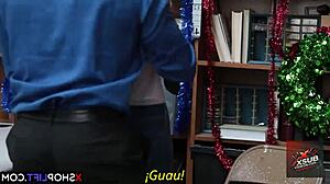 Teen thief gets hardcore blowjob and ass fucked