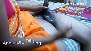 Indian girlfriend gives hand job