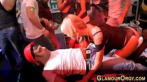 Glamour Skanks Riding Hardcore Rod in Outdoor Group Orgy with Blowjob Handjob