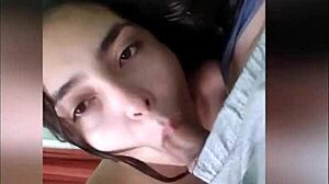 Petite Latina Gives Handjob Until He Cums Loads!