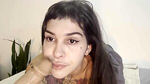 A sloppy deepthroat session with tears and gagging