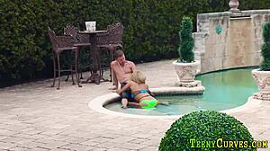 Big ass teen feels intense pleasure gobbling that cock