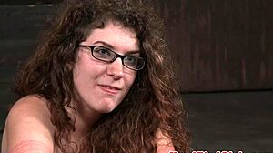 Big Titted BDSM Sub Gagging on Maledom's Dildo in Bondage!