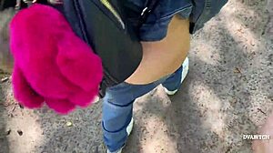 amateur teen couple fucks rough in pov outdoors, teasing in forest jeans, beautiful babe girlfriend moans loudly during public session