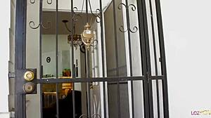 Blonde milf with small tits dominates cute latina in lesbian 69?