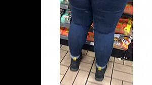 big booty nalgona shaking her ass around the room