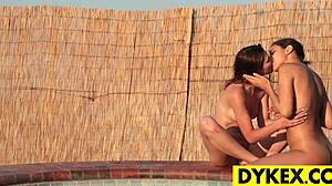Do Beautiful Lesbos Play With Strapon Outdoors?