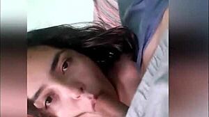 Petite Latina Gives Handjob Until He Cums Loads!