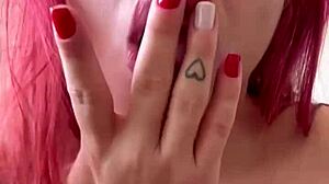 Slut exhibition talking dirty while masturbating with dildo plug and winking asshole