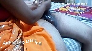 Indian girlfriend gives hand job