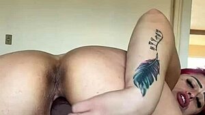 Slut exhibition talking dirty while masturbating with dildo plug and winking asshole