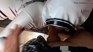 Mexican cosplay as spidergwen seduces comic fan cousin