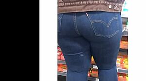 big booty nalgona shaking her ass around the room