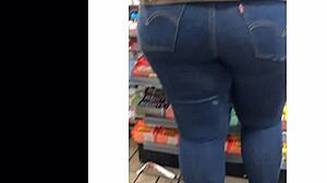 big booty nalgona shaking her ass around the room