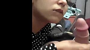 Petite Latina Gives Handjob Until He Cums Loads!