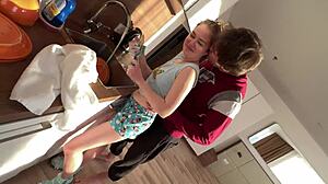 Skinny Petite Practices Sex Scene With Step Sister