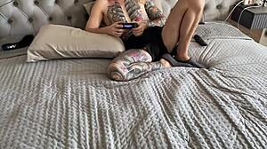 Step-brother gives anal gift to lover on special day