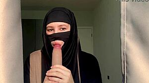 slutty muslim teacher deepthroats and gets facial