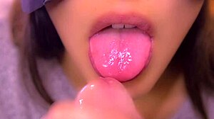 Amateur performs a close up blowjob in this intimate scene