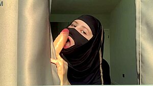slutty muslim teacher deepthroats and gets facial