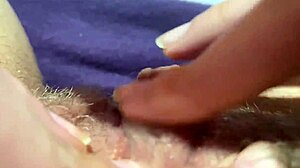 Watch huge clit rubbing lead to intense orgasm in closeup