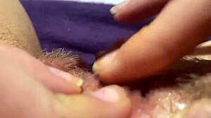 Watch huge clit rubbing lead to intense orgasm in closeup