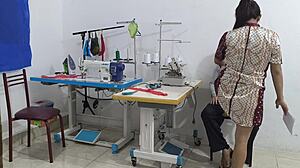 Why Is This Ebony Ass So Seductive in the Sewing Workshop?