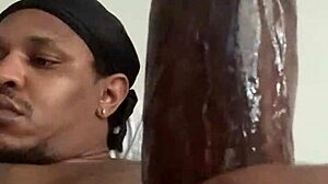 Bored and horny with big black cock masturbation!