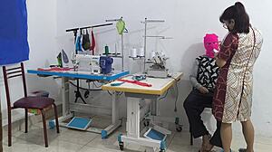 Why Is This Ebony Ass So Seductive in the Sewing Workshop?