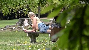 Watch Me From Behind Trees When I Make Naked In Park And Milking My Boobs