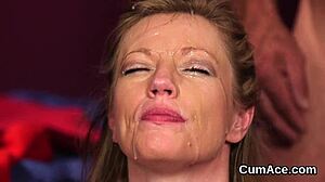 Nasty doll swallows jizz emotionally