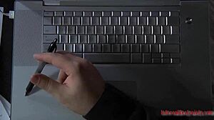 Bound blonde slave masturbates with toys after dinner blowjob