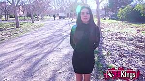 Latina amaya castro contrasts old and young cocks in rough threesome deepthroat