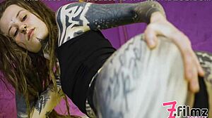 Alternative Hippie Tattooed Teen 18+ Stuffs Her Delicious Pussy With Toys For First Time