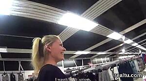 Charming czech cutie gets tempted in the shopping centre and screwed in pov