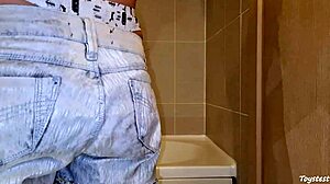 Cheating wife gets rough sex and fisting from petite European babe in bathroom.