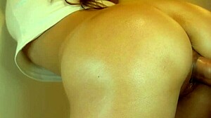 Japanese girl bends over for cum surprise!