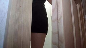 Man catches girl in toilet for creampie