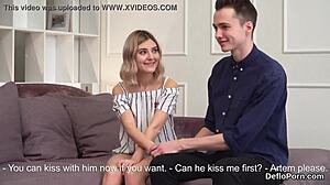 lovely sweetie stretches her body and receives special care