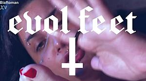 naughty feet were made to lick with deepthroat and moaning