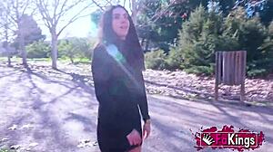 Latina amaya castro contrasts old and young cocks in rough threesome deepthroat