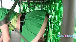 More than just step-siblings exploring their tall petite bodies in skirts