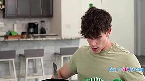 More than just step-siblings exploring their tall petite bodies in skirts