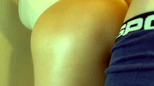 Japanese girl bends over for cum surprise!