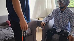 little latina stepsister has homemade fun with permission