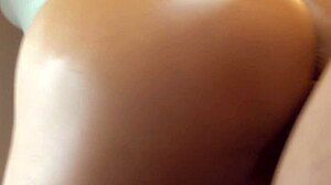 Japanese girl bends over for cum surprise!