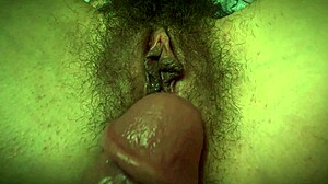 Hairy Horny Pussy Closeup As Big Dick Teases Wet Clit And Beaver