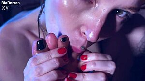 naughty feet were made to lick with deepthroat and moaning